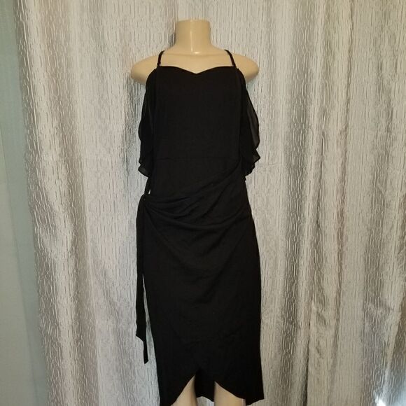 WOMEN'S Off Shoulder Ruched Bodycon Dresses Black new with tags - Picture 16 of 16